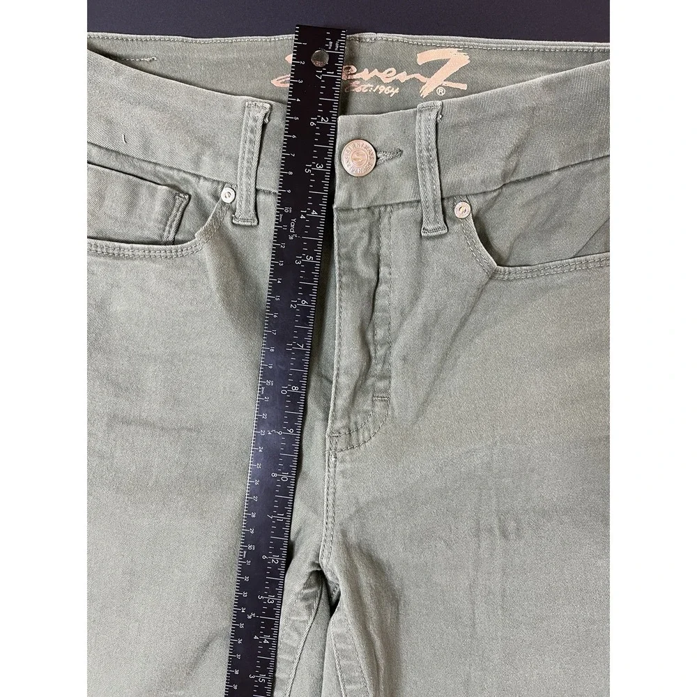 Seven 7 Jeans Tummy Less Highrise Skinny Women's 10 Green Luxury Designer Boho